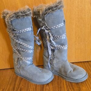 Just Fab Gray Fur-Lined Women's Boots